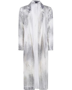 Avant Toi Brushed Effect Linen And Cotton Net Fabric Rever Jacket With - White