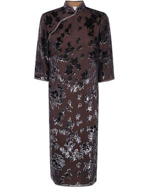 Pierre Louis Mascia Dress Silk Multi "Vefio" - Black