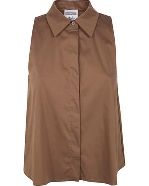 Semicouture Popeline Cotton Mini Top - Brown