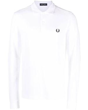 Fred Perry Long Sleeve Shirt - White