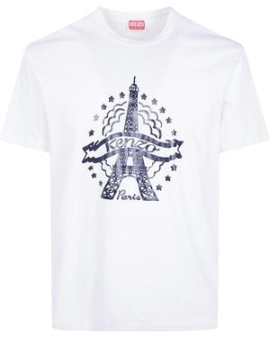KENZO T-Shirt Grafica "Eiffel Tower" - Bianco