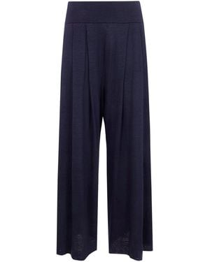 Labo.art Labo. Art "Bubi" Lieto Linen Wide Leg Trousers - Blue