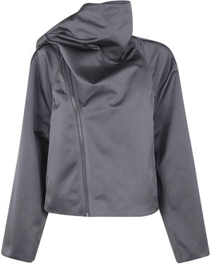 Rick Owens 'Cropped Scarf Flight' Jacket - Grey