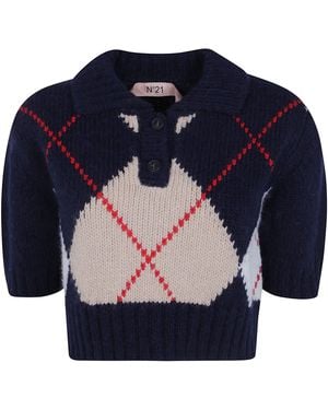 N°21 Polo Neck Sweater - Blue
