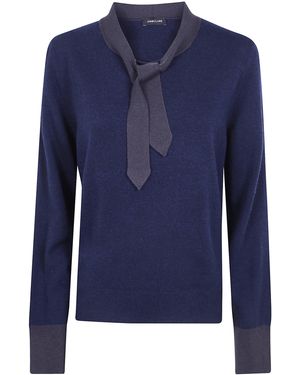 Anneclaire Maglione Girocollo Con Laccetto - Blu