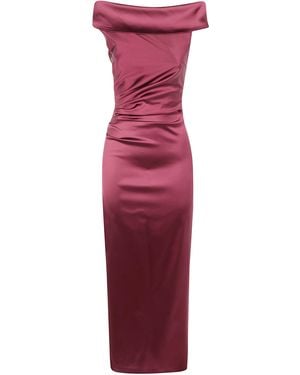 Max Mara "Opaco" Boat Neck Long Dress - Red