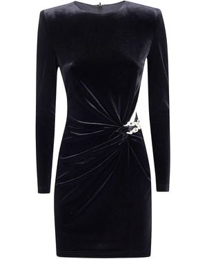 Self-Portrait Velvet Embellished Mini Dress - Black