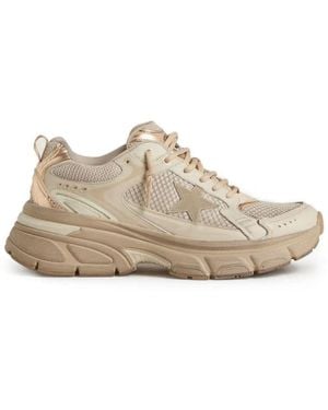 Golden Goose "Lightstar" Net Leather And Suede Upper Tpu Star Net Heel - White