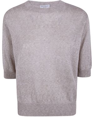 Brunello Cucinelli Round Neck Sweater - Grigio
