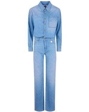 Elisabetta Franchi Denim Cotton Jumpsuit - Blue