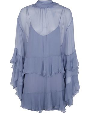 Chloé Dress Ruffle "Sandy" - Blue