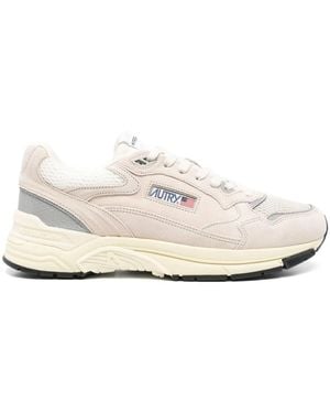 Autry "Hyperway Low" Suede Mesh Sneakers - White
