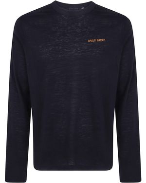 Daily Paper Long-Sleeve T-Shirt Slub Long Sleeves T-Shirt - Blue