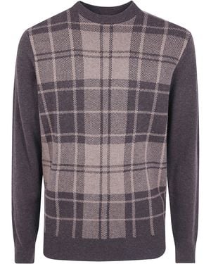 Barbour Crewneck Sweater "Mineral Tartan" - Blue