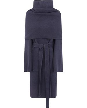 Rick Owens Coat Cowl - Blue