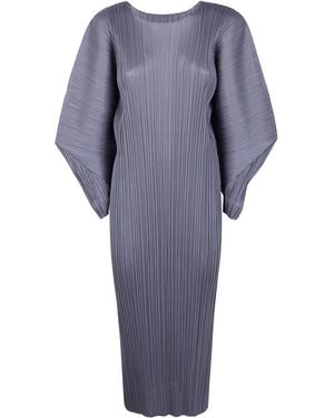 Pleats Please Issey Miyake Dress Volume "Skyline" - Blu