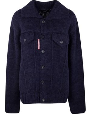 DSquared² Knit Jean Jacket - Blue