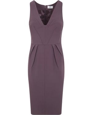 Elisabetta Franchi Midi Evening Dress - Purple