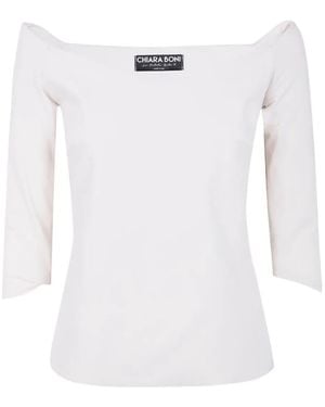 La Petite Robe Di Chiara Boni "Saffron L" Jersey Top - White