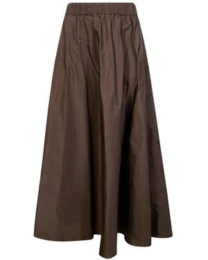 P.A.R.O.S.H. P. A.R. O.S. H. "Pimpy26" Taffetas Long Skirt - Brown