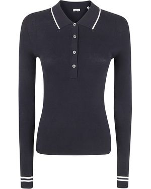 Aspesi Long Sleeves Polo Neck Sweater - Blue