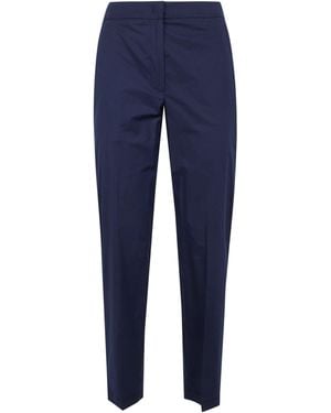 Seventy Popeline Fine Cotton Stretch Trousers - Blue