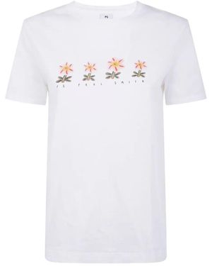 Paul Smith T-Shirt Donna Fiori - Bianco