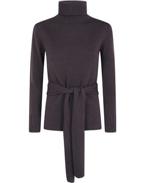 Pierantoniogaspari Jumper High Neck "High Neck Jumper With Nodes" - Blue