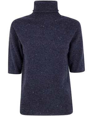 Antonelli Jumper Short Sleeve Turtle Neck "Dakota" - Blue