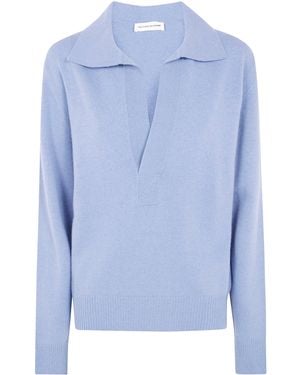 Victoria Beckham Polo Collar Jumper - Blue