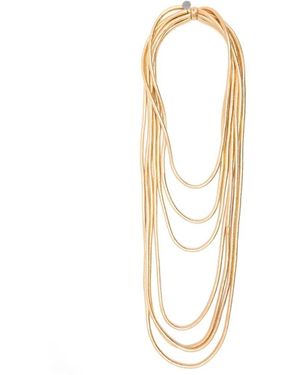 Maria Calderara "Glossy" Short Multi Threads Necklace - White