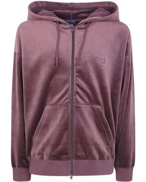 Y-3 Hoodie Velvet Zip - Purple