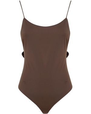 Jacquemus Costume Intero Con Scollo A V "Le Maillot Cabana" - Brown