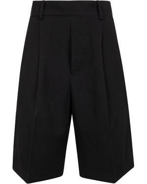 Yohji Yamamoto R-4Tuck Short Trousers - Black