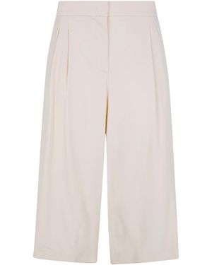 Twinset Wide Leg Cropped Trousers - White