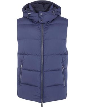 Moorer Jacket Hooded "Fire" - Blue