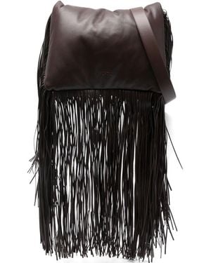 Max Mara "Soffyfringes" Maxi Soft Fringes Bag - Black