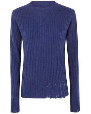 Uma Wang 'Top A Righe' Maniche Lunghe - Blu