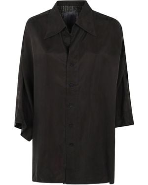 Ziggy Chen Shirt Back Gathered "0W2620702 53" - Black