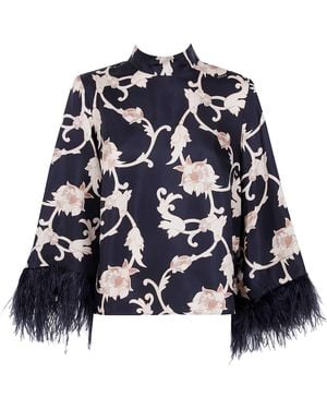 La DoubleJ Top With Feather Details "Make An Exit" - Blue