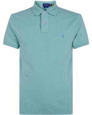 Polo Ralph Lauren Short Sleeves Knit Classic Logo Polo Shirt - Blue