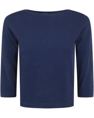 Nuur Boat Neck 3/4 Sleeves Jumper - Blue