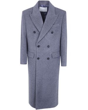 DUNST Tailored Double-Breasted Coat - Blue
