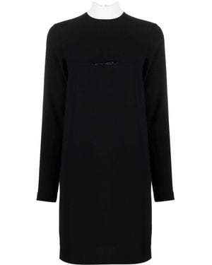 N°21 Scarf-Detail Two-Tone Minidress - Black