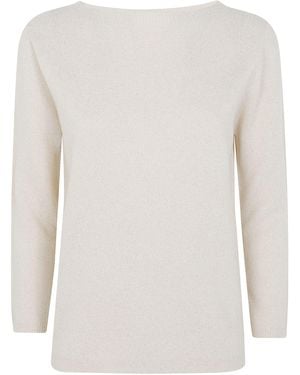 Fabiana Filippi Jumper Boatneck "Lurex Platinum" - White