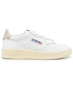 Autry "Medalist Low" Leather Sneakers - White