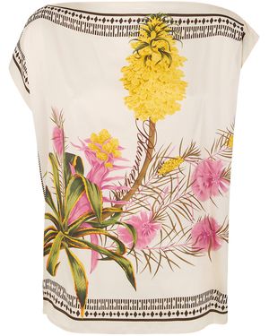 Blumarine Print Twill Top - Grey
