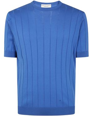 FILIPPO DE LAURENTIIS Short Sleeves Round Neck Jumper By Filippo De L - Blue