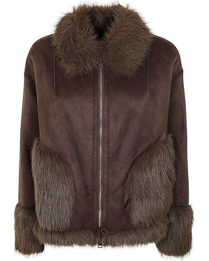 Betta Corradi Pockets Zip Jacket - Brown