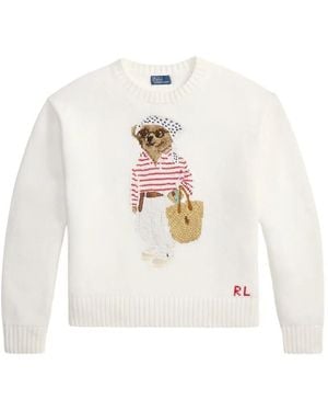 Polo Ralph Lauren Jumper Girocollo "Teddy Sweater" - White